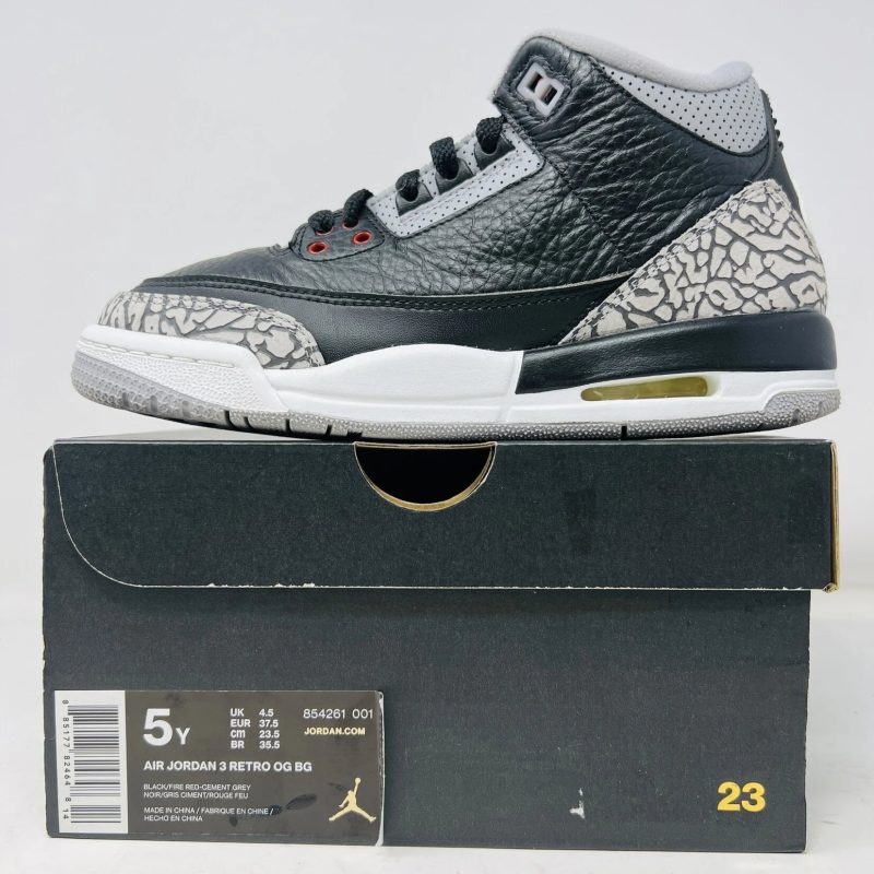 jordan jordan 3 retro black cement 2018 gs